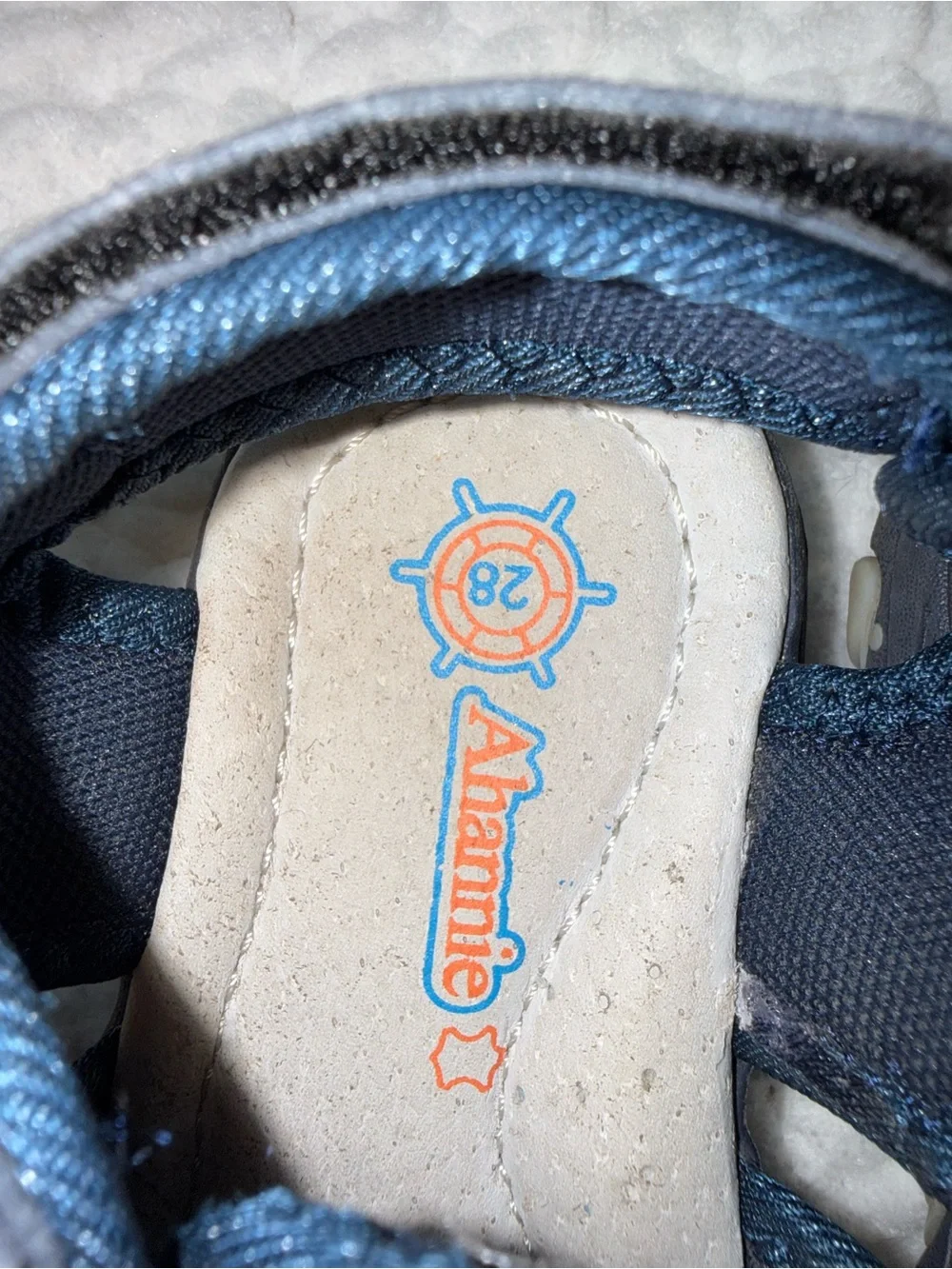 Annie Navy & Gray Kids Closed-Toe Sandals